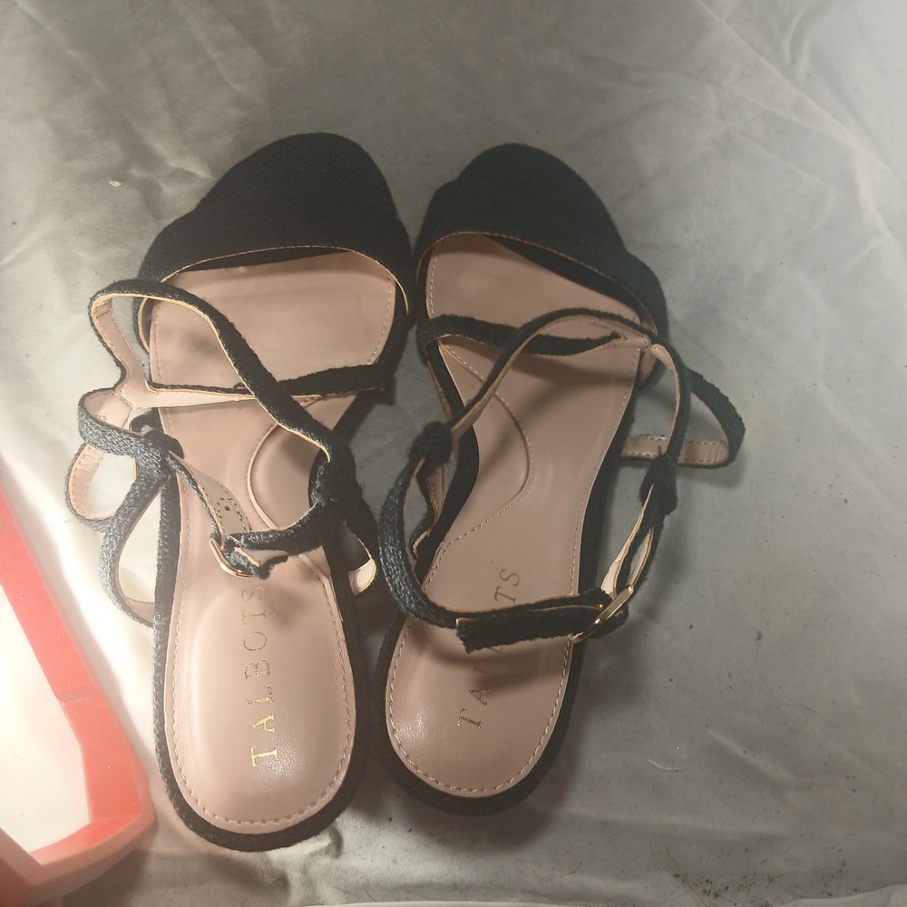 Talbots Black Woven Espadrille Wedge Sandals Women's Size 8.5M - Picture 6 of 10